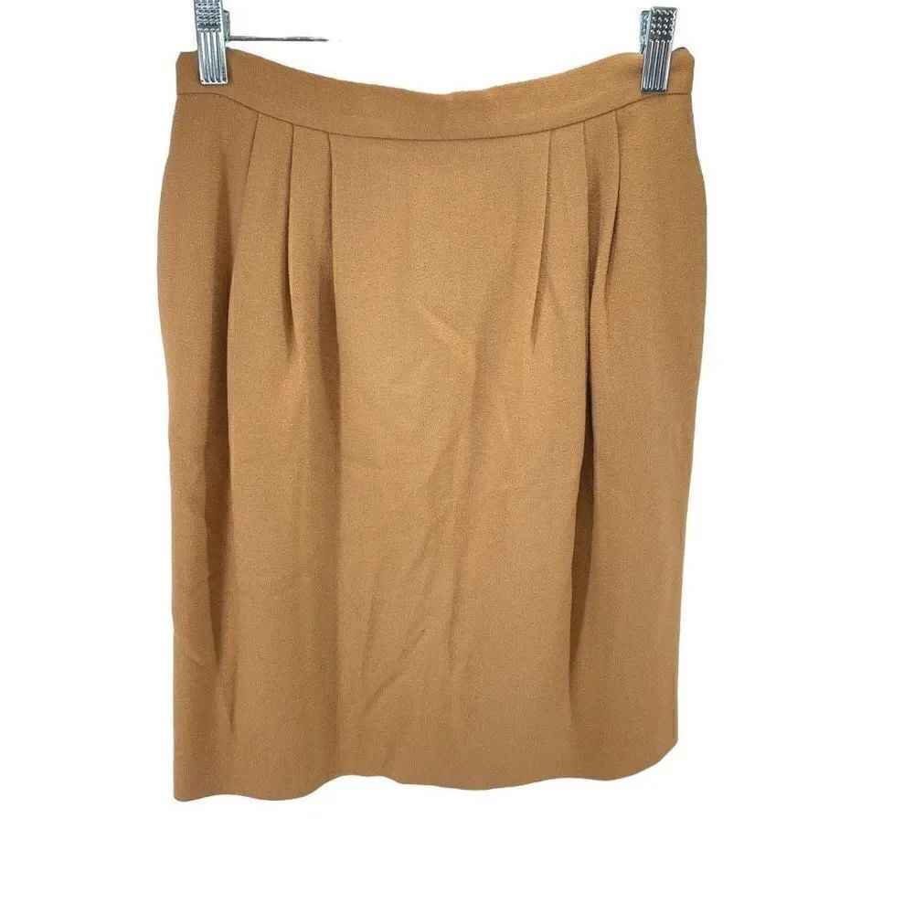Vintage First Issue wool skirt pockets gold tan EUC small retro